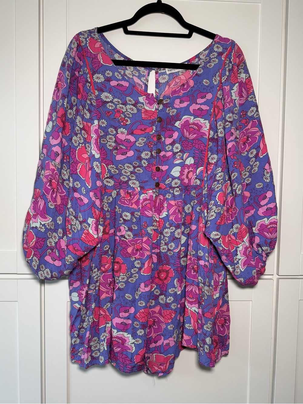 RusttyDustty Colorful Floral Flowy 70’s Flower Romper Boho Fairy Retro